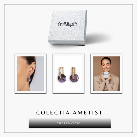 Bijuterie de Liniste – Cercei cu Ametist si design Pi [7]