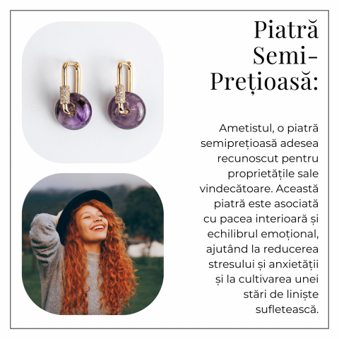 Bijuterie de Liniste – Cercei cu Ametist si design Pi [5]