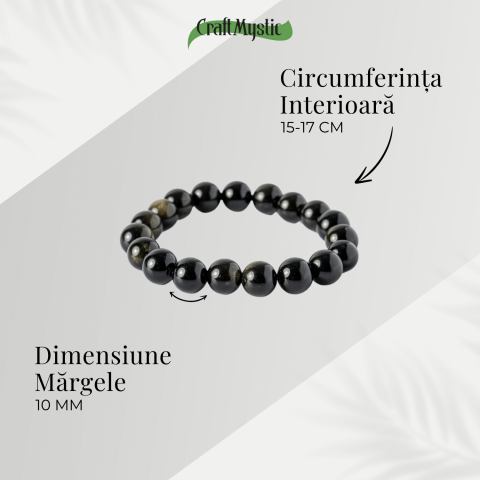 Energie si Protectie – Bratara din Obsidian Auriu Natural 10mm [3]