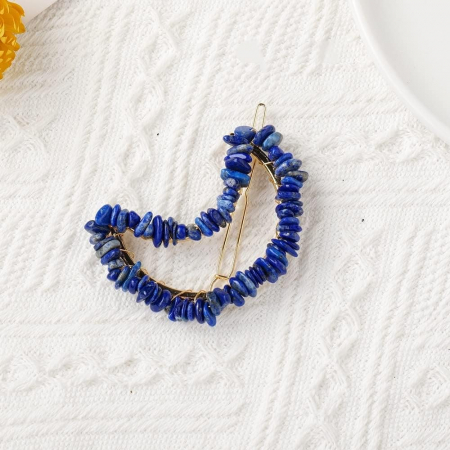 Cleme de par in forma de semiluna cu piatra naturala semipretioasa Ametist pentru un look chic si vibratii pozitive [1]