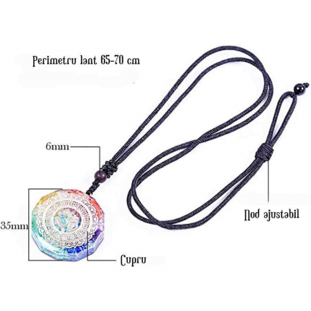 Pandantiv orgonit pentru curatarea si activarea chakrelor cu cristale bionizate Realizat manual [2]