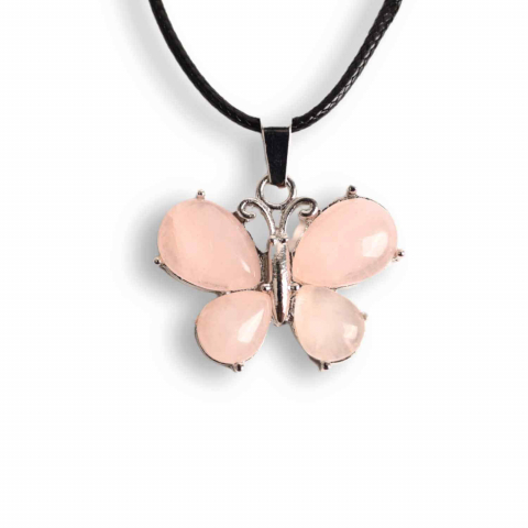 Colier ajustabil fluture cu ametist, ochi de tigru sau cuart roz – Protecție și Eleganță [0]