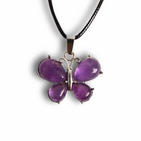 Protectie - Colier ajustabil fluture cu ametist, ochi de tigru sau cuart roz – Protecție și Eleganță