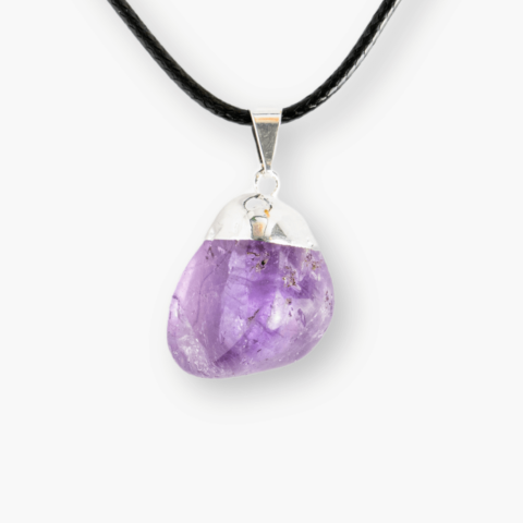 Memorie si studiu - Colier cu Piatra Rulata de Ametist Natural – Calm si Protectie Spirituala