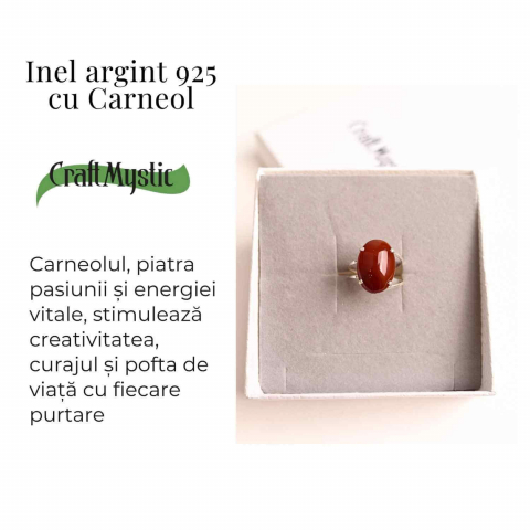Inel Argint 925 cu Carneol Oval – Energie si Curaj Zilnic [2]