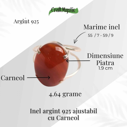Inel Argint 925 cu Carneol Oval – Energie si Curaj Zilnic [3]