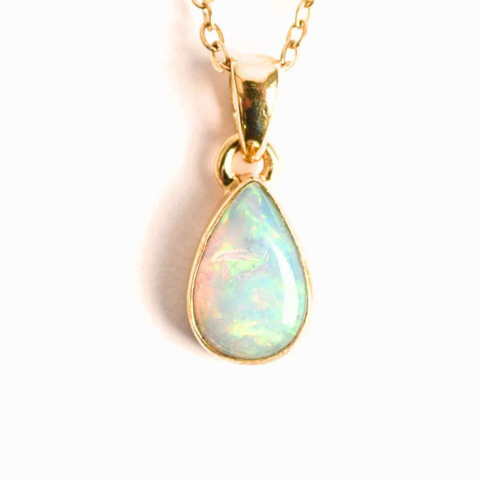 Creativitate si Inspiratie - Colier Argint 925 Aur 18K cu Opal Etiopian Lacrima – Intuitie si Claritate