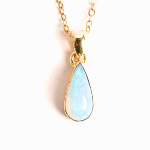 Colier Argint 925 Aur 18K cu Opal Etiopian Lacrima – Intuitie si Claritate [5]