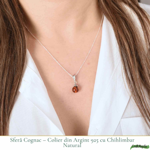Colier argint 925 bobita cu chihlimbar natural – Vitalitate solara discreta [1]