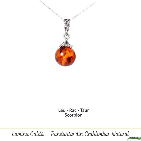 Colier argint 925 bobita cu chihlimbar natural – Vitalitate solara discreta [4]