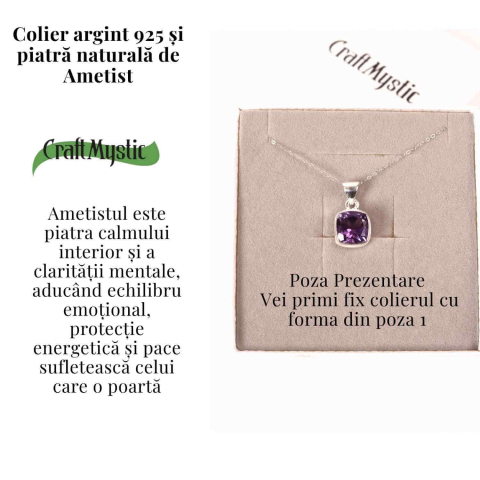 Colier Argint 925 cu Ametist Fatetat Rotund – Claritate Mentala si Protectie Spirituala [2]