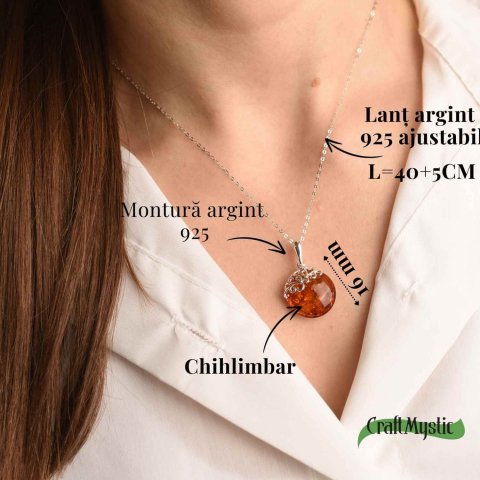Colier argint 925 cu chihlimbar natural - eleganta si protectie [4]