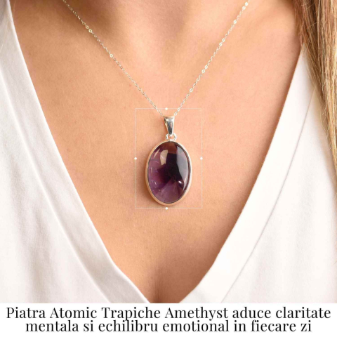 Colier argint 925 cu piatra naturala Atomic Trapiche Amethyst – Claritate si Protectie Spirituala [1]