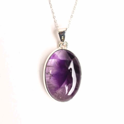 Meditatie si Spiritualitate - Colier argint 925 cu piatra naturala Atomic Trapiche Amethyst – Claritate si Protectie Spirituala