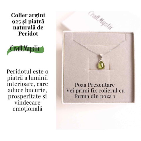 Colier Argint 925 cu Peridot Natural Patrat – Claritate, Energie si Renastere [2]