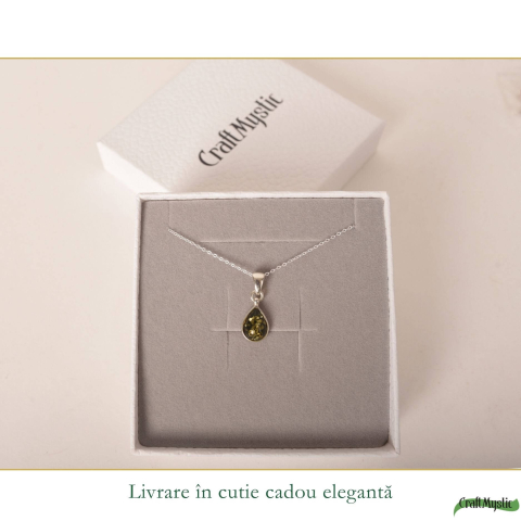 Colier argint 925 cu lacrima si chihlimbar verde – Energie solara si vitalitate [5]