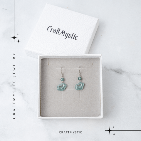 Cercei Argint 925 cu Jad Albastru Guatemala – Model Nor Pi Disc pentru Noroc si Protectie [6]