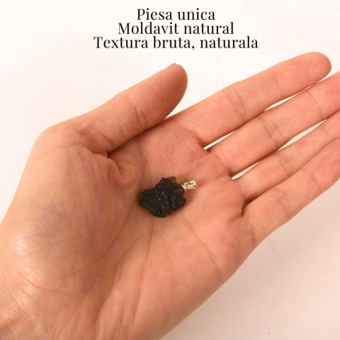 Colier Argint 925 cu Moldavit natural brut 2.2 g –sprijin discret pentru reflecție si calm [3]