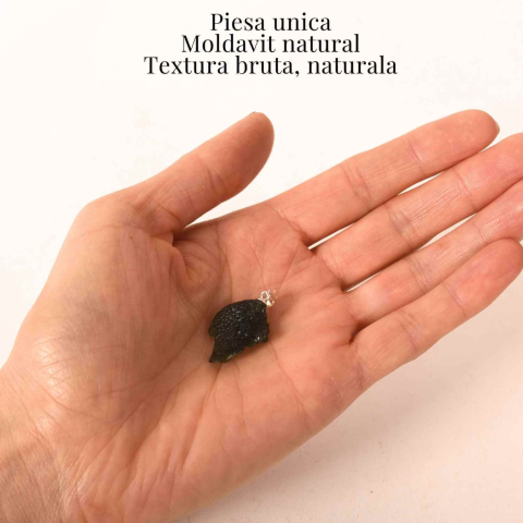 Colier Argint 925 cu Moldavit natural brut 3.2 g – un simbol al claritatii si al deschiderii interioare [3]