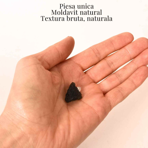 Colier Argint 925 cu Moldavit natural brut 2.7 g – claritate emotionala si conectare cu intentiile tale [3]
