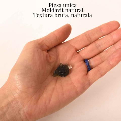 Colier Argint 925 cu Moldavit natural brut 2.7 g – laritate interioara pentru momente de transformare constienta [5]