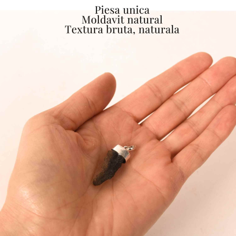 Colier Argint 925 cu Moldavit natural brut 2.6 g – Simbol al Schimbarii Conetiente si Echilibrului Emotional [5]