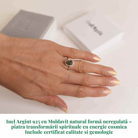 Inel argint 925 cu Moldavit natural - forma neregulata [1]