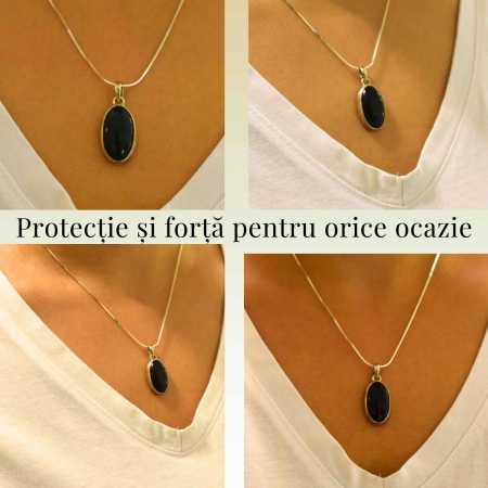 Colier argint 925 cu Onix NegruColier argint 925 cu Onix Negru - Protectie si Eleganta - Protecție și Eleganță [2]