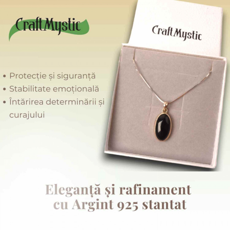 Colier argint 925 cu Onix NegruColier argint 925 cu Onix Negru - Protectie si Eleganta - Protecție și Eleganță [3]