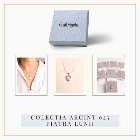 Colier Argint 925 cu Piatra Lunii Curcubeu Fatetat – Bijuterie pentru Echilibru Emoțional [5]