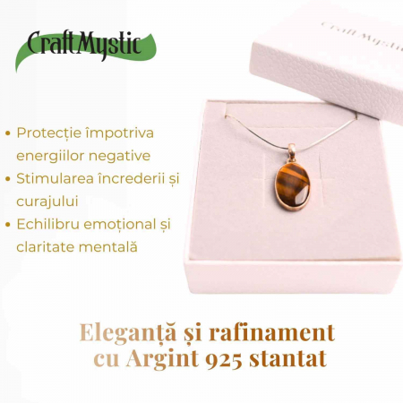 Colier Argint 925 - Ochi de Tigru Natural pentru Incredere [3]