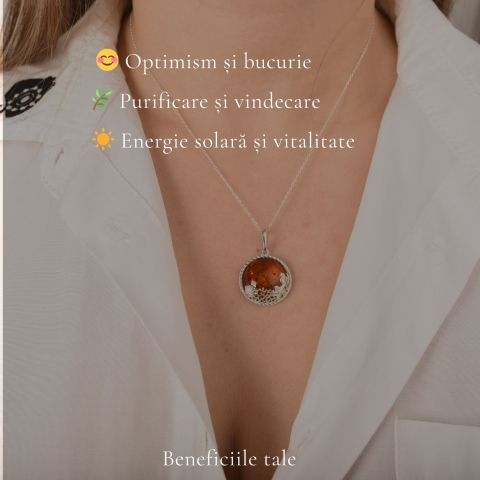 Colier argint 925 rotund cu chihlimbar natural – Energie solara si echilibru [2]
