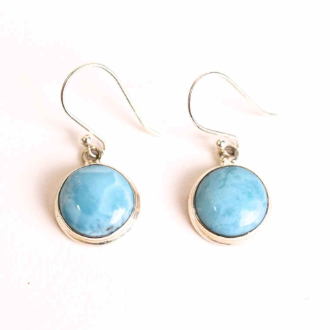 Varsator - Cercei Argint 925 cu Larimar Rotund – Armonie si Linstire Interioara