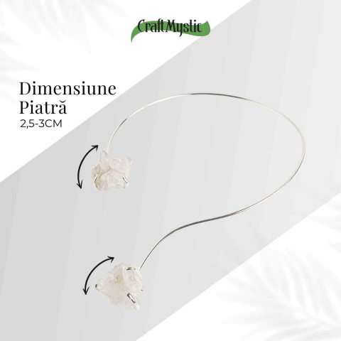Colier Choker Argintiu cu Cristal de Stanca – Echilibru si Claritate Energetica [3]