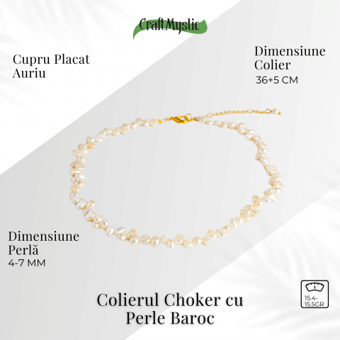 Colier choker cu perle design baroc – Eleganta naturala, mereu la moda [3]