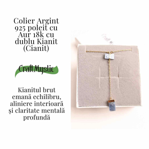 Claritate si Aliniere – Colier din Argint 925 Placat cu Aur 18K cu Dublu Kianit [2]