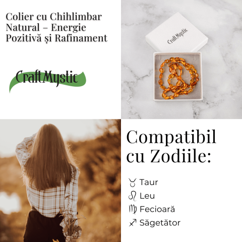 Colier Chihlimbar Natural Auriu – Energie Pozitiva, Calduroasa si Eleganta Organica [3]