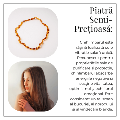 Colier Chihlimbar Natural Auriu – Energie Pozitiva, Calduroasa si Eleganta Organica [6]