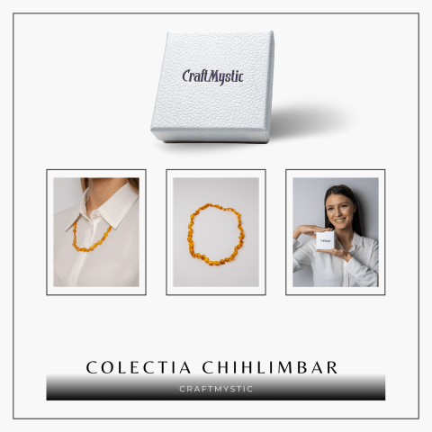 Colier Energetic din Chihlimbar Galben Natural – Protectie, Vitalitate si Lumină Calda Interioara [7]