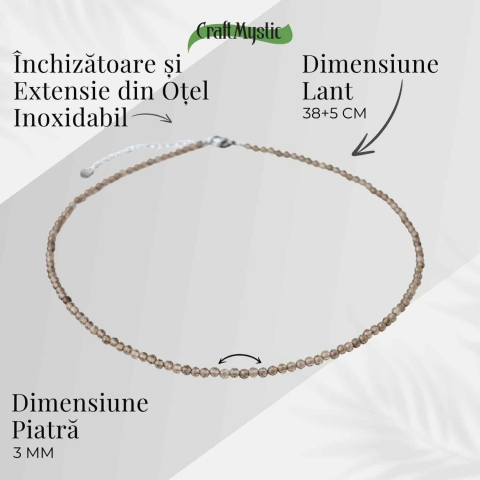 Colier cu Cuart Fumuriu Fatetat – Protectie, Claritate si Echilibru Emotional [4]