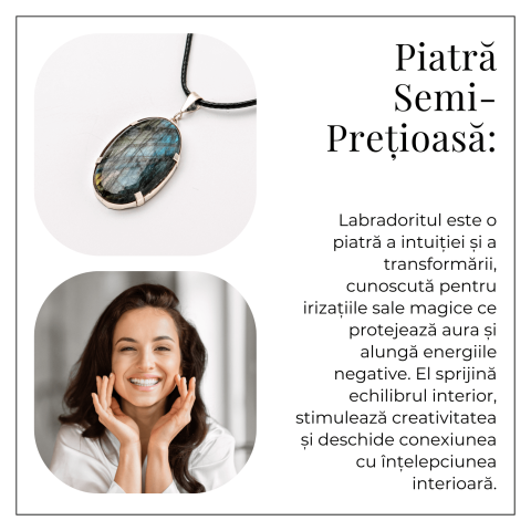 Colier cu Labradorit Oval – Stralucire Mistica si Protectie Energetica [5]