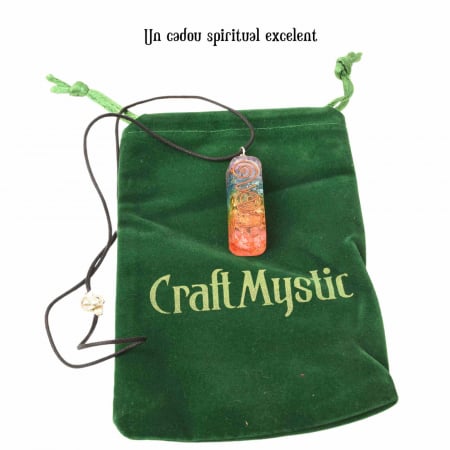 Pandantiv 4.5 cm de Vindecare a Chakrelor Orgonic cu Snur  - Colier cu 7 Pietre ale Chakrelor pentru Protectia Energetica si Vindecare Spirituala [5]