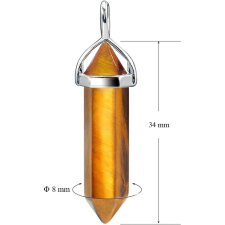 Colier cu pandantiv hexagonal din cristal ochi de tigru - O piatra semipretioasa care reprezinta protectie si ajuta la vindecarea energiei spirituale [1]