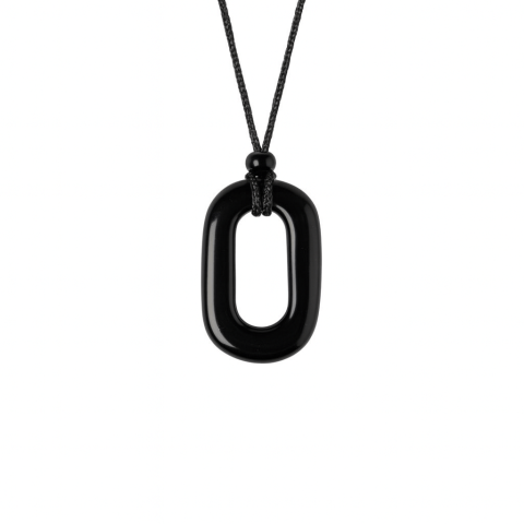 Creativitate si Inspiratie - Colier cu Pandantiv Oval din Obsidian Natural – Piatra Protectoare