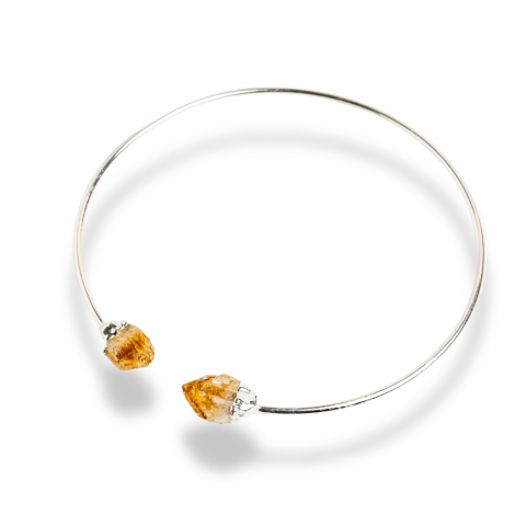 Claritate Mentala si Focus - Colier Choker Cu Citrin Natural - Protectie, Prosperitate si Energie Pozitiva