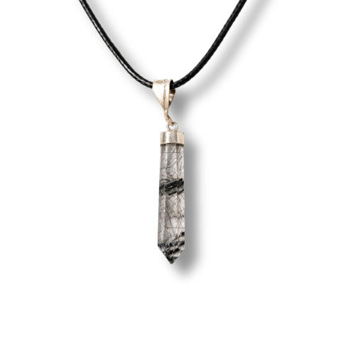 Capricorn - Colier cu Cuart Rutilat in Forma de Varf Lung – Claritate, Protectie si Energie Amplificata