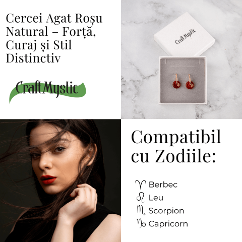 Cercei Cupru Placat Auriu cu Agat Rosu forma Pi – Energie, Curaj si Eleganta Vibranta [4]