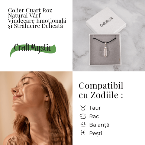 Colier Cuart Roz in Forma de Varf – Energie a Iubirii si Vindecare Delicata [3]