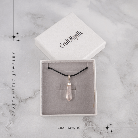 Colier Cuart Roz in Forma de Varf – Energie a Iubirii si Vindecare Delicata [6]