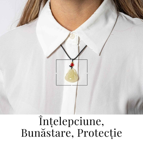 Colier Jad Afgan Natural cu Pandantiv Buddha Maitreya – Intelepciune si Protectie [1]